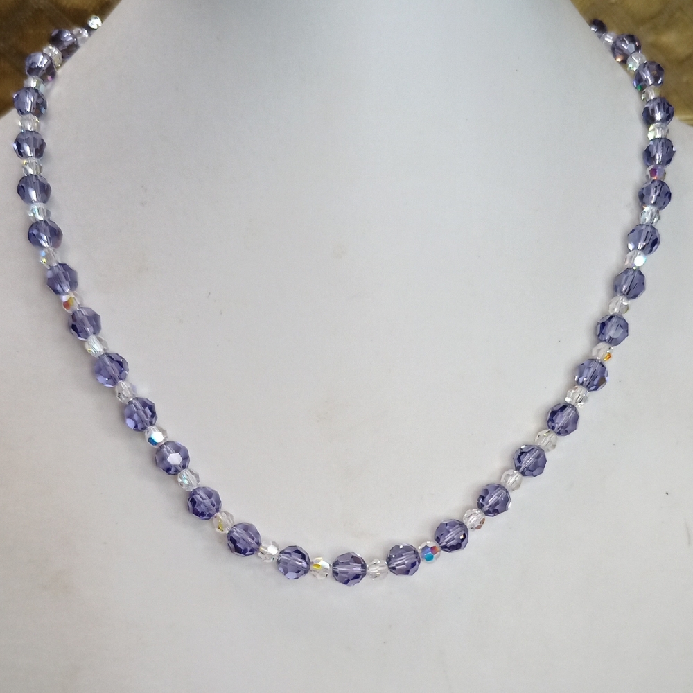 Vintage Purple AB Crystal Necklace Wrap Bracelet